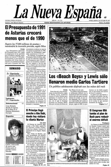 Portada Sábado 6 de Octubre de 1990