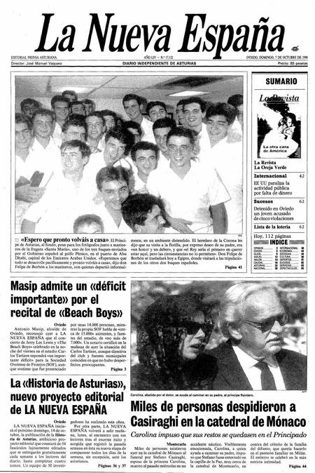 Portada Domingo 7 de Octubre de 1990