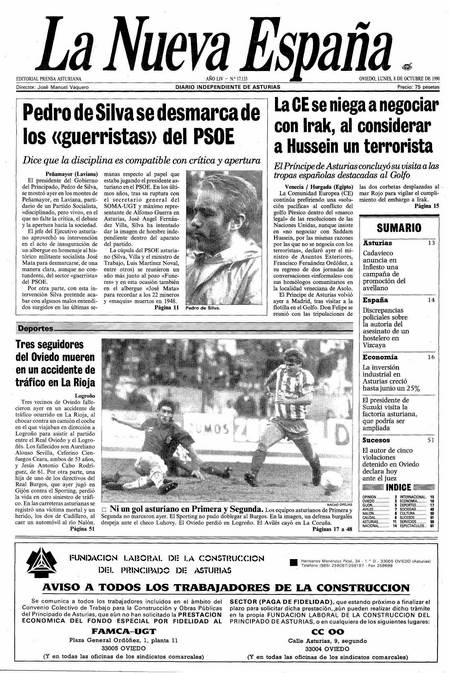 Portada Lunes 8 de Octubre de 1990