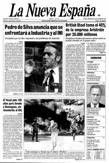 Portada Miércoles 10 de Octubre de 1990