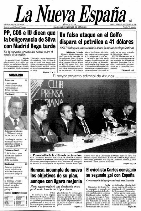 Portada Jueves 11 de Octubre de 1990