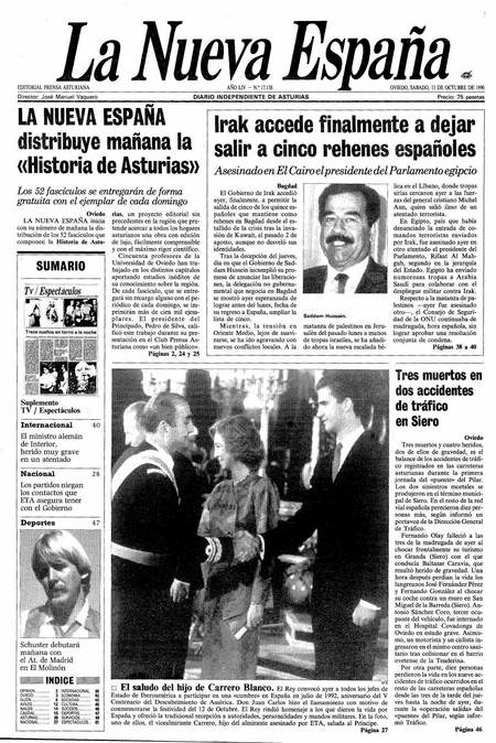 Portada Sábado 13 de Octubre de 1990