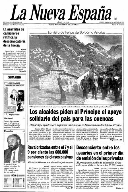 Portada Sábado 20 de Octubre de 1990