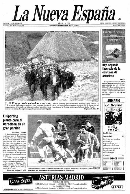 Portada Domingo 21 de Octubre de 1990