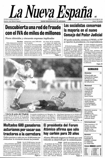 Portada Jueves 25 de Octubre de 1990