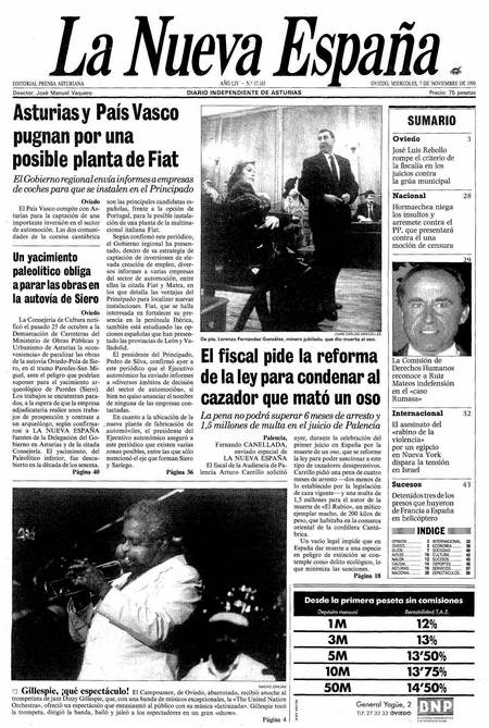 Portada Miércoles 7 de Noviembre de 1990
