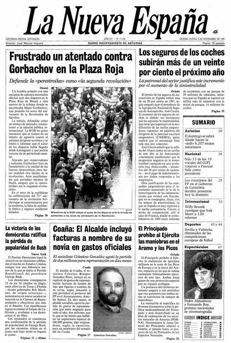 Portada Jueves 8 de Noviembre de 1990