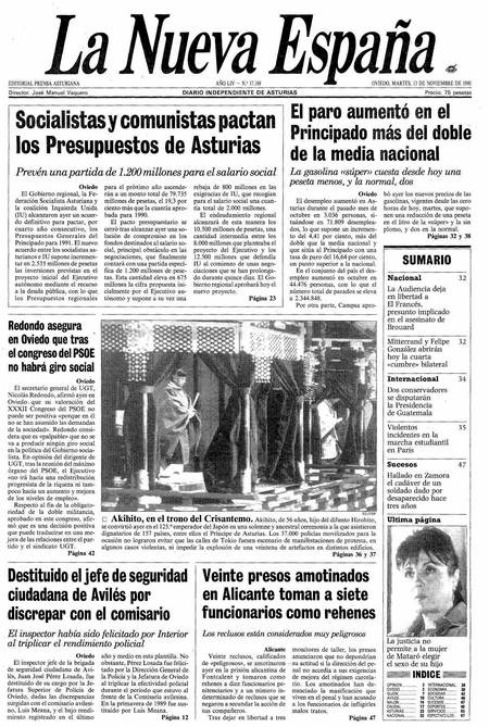 Portada Martes 13 de Noviembre de 1990