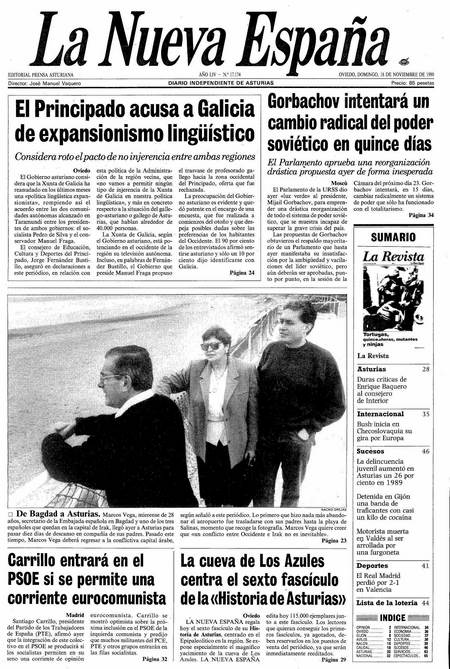 Portada Domingo 18 de Noviembre de 1990