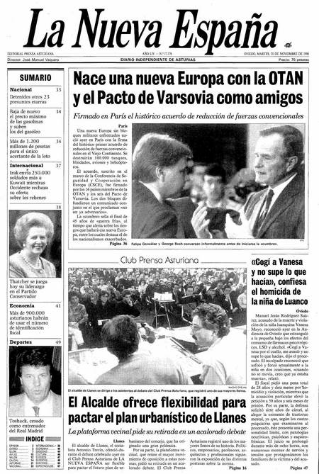 Portada Martes 20 de Noviembre de 1990