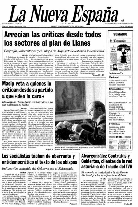 Portada Sábado 24 de Noviembre de 1990