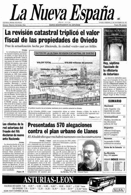 Portada Domingo 25 de Noviembre de 1990