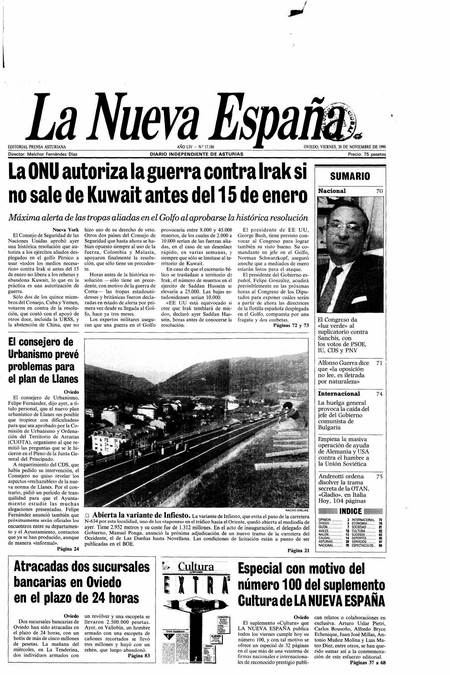 Portada Viernes 30 de Noviembre de 1990