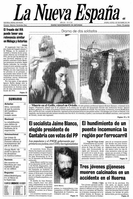 Portada Jueves 6 de Diciembre de 1990