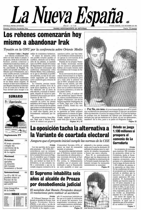 Portada Sábado 8 de Diciembre de 1990