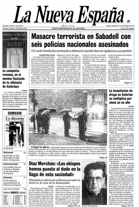 Portada Domingo 9 de Diciembre de 1990