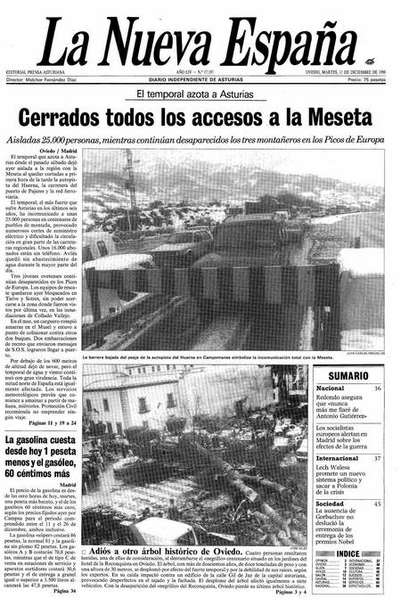 Portada Martes 11 de Diciembre de 1990