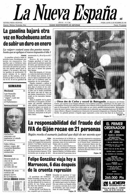 Portada Jueves 20 de Diciembre de 1990