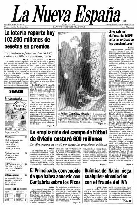 Portada Sábado 22 de Diciembre de 1990