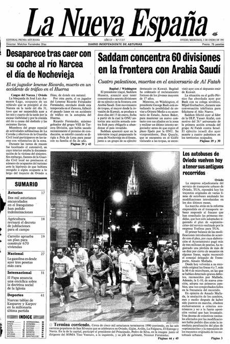 Portada Miércoles 2 de  de 1991