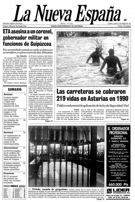 Portada Jueves 3 de  de 1991