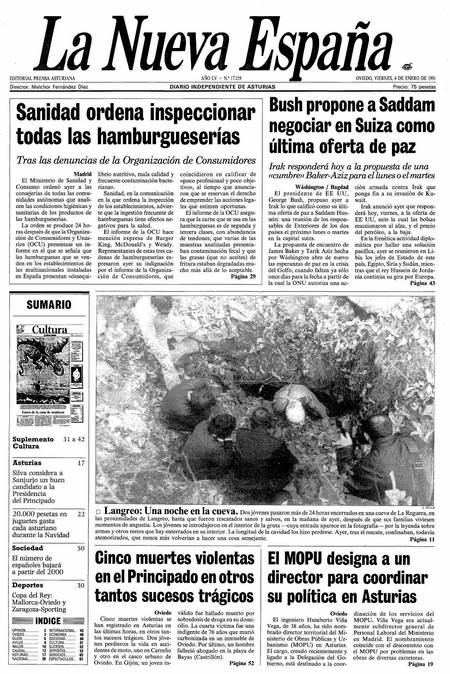 Portada Viernes 4 de  de 1991