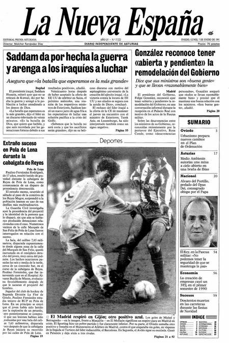 Portada Lunes 7 de  de 1991