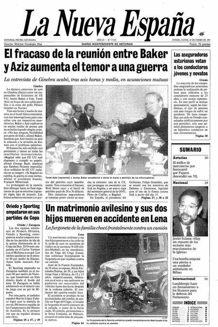 Portada Jueves 10 de  de 1991