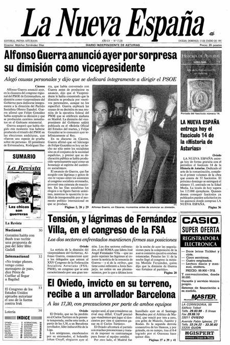 Portada Domingo 13 de  de 1991