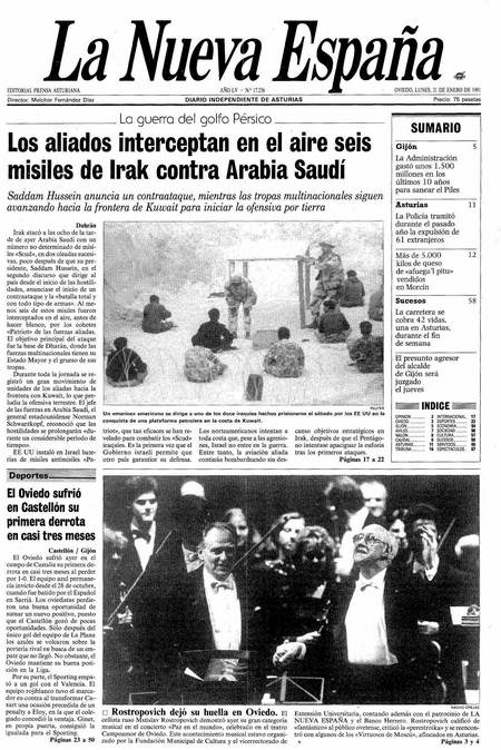 Portada Lunes 21 de  de 1991