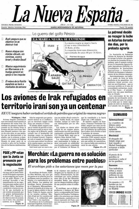 Portada Martes 29 de  de 1991