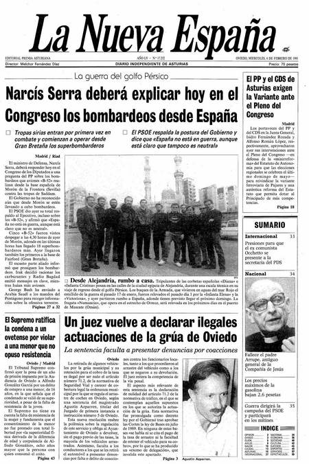 Portada Miércoles 6 de  de 1991