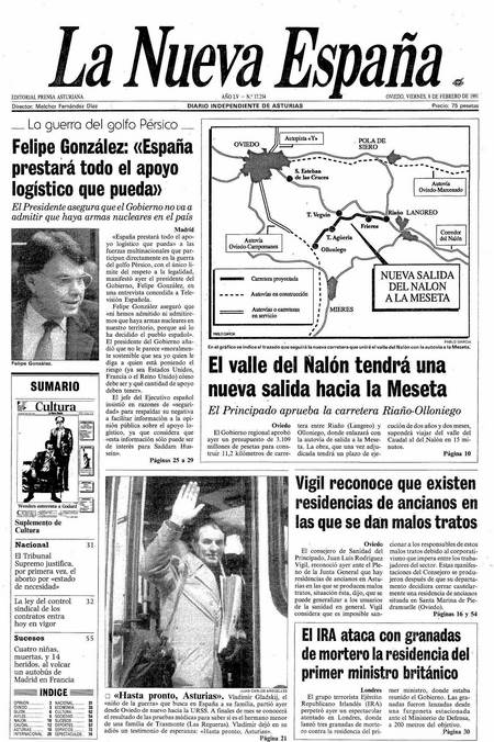 Portada Viernes 8 de  de 1991