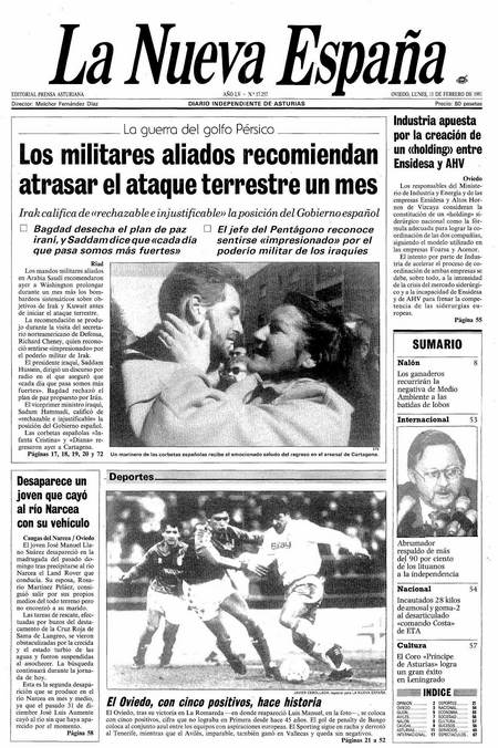 Portada Lunes 11 de  de 1991