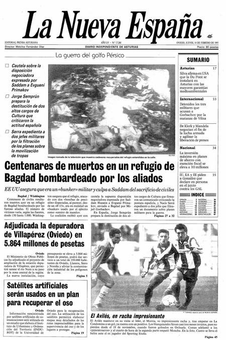 Portada Jueves 14 de  de 1991