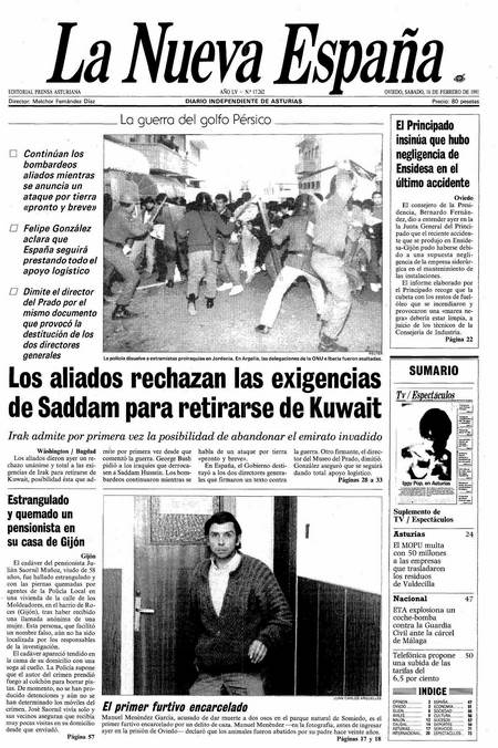 Portada Sábado 16 de  de 1991