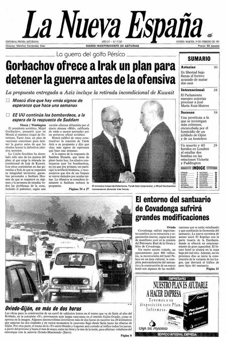 Portada Martes 19 de  de 1991