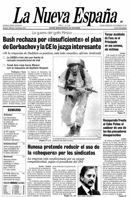 Portada Miércoles 20 de  de 1991