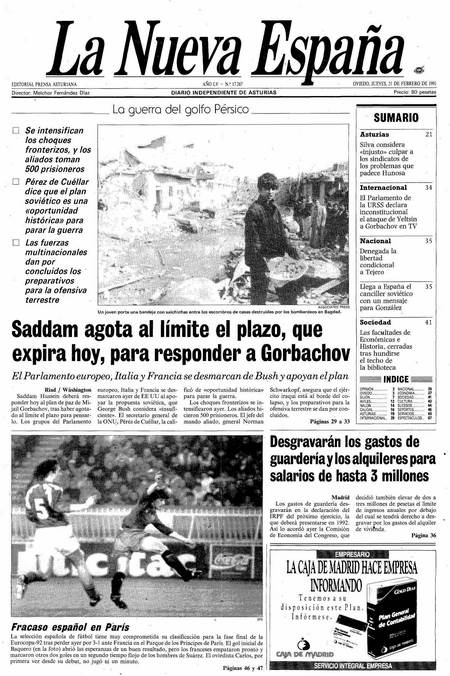 Portada Jueves 21 de  de 1991