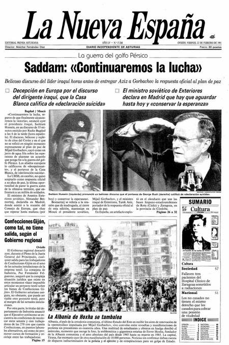 Portada Viernes 22 de  de 1991