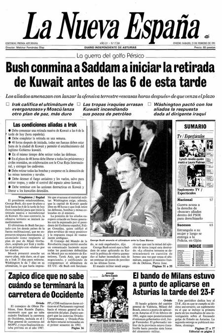 Portada Sábado 23 de  de 1991
