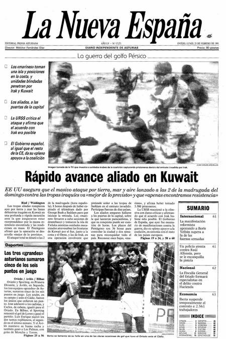 Portada Lunes 25 de  de 1991
