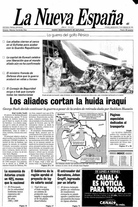 Portada Miércoles 27 de  de 1991