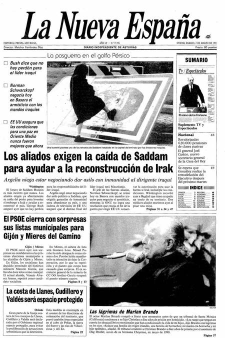 Portada Sábado 2 de  de 1991