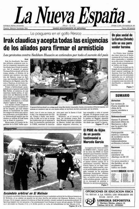 Portada Lunes 4 de  de 1991