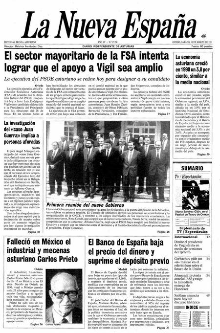 Portada Sábado 16 de  de 1991