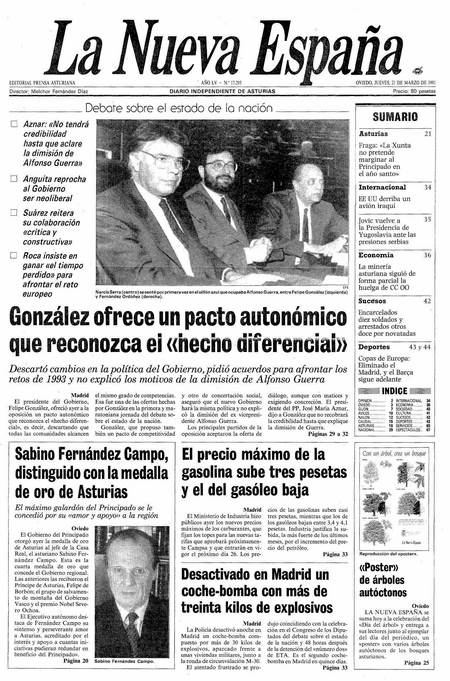 Portada Jueves 21 de  de 1991