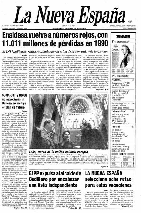 Portada Sábado 23 de  de 1991