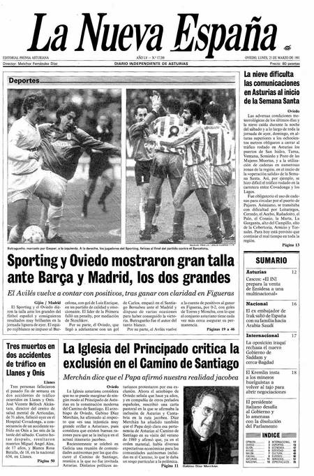 Portada Lunes 25 de  de 1991