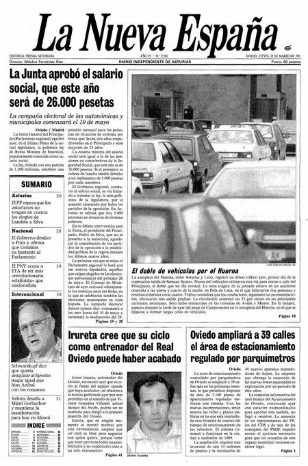 Portada Jueves 28 de  de 1991